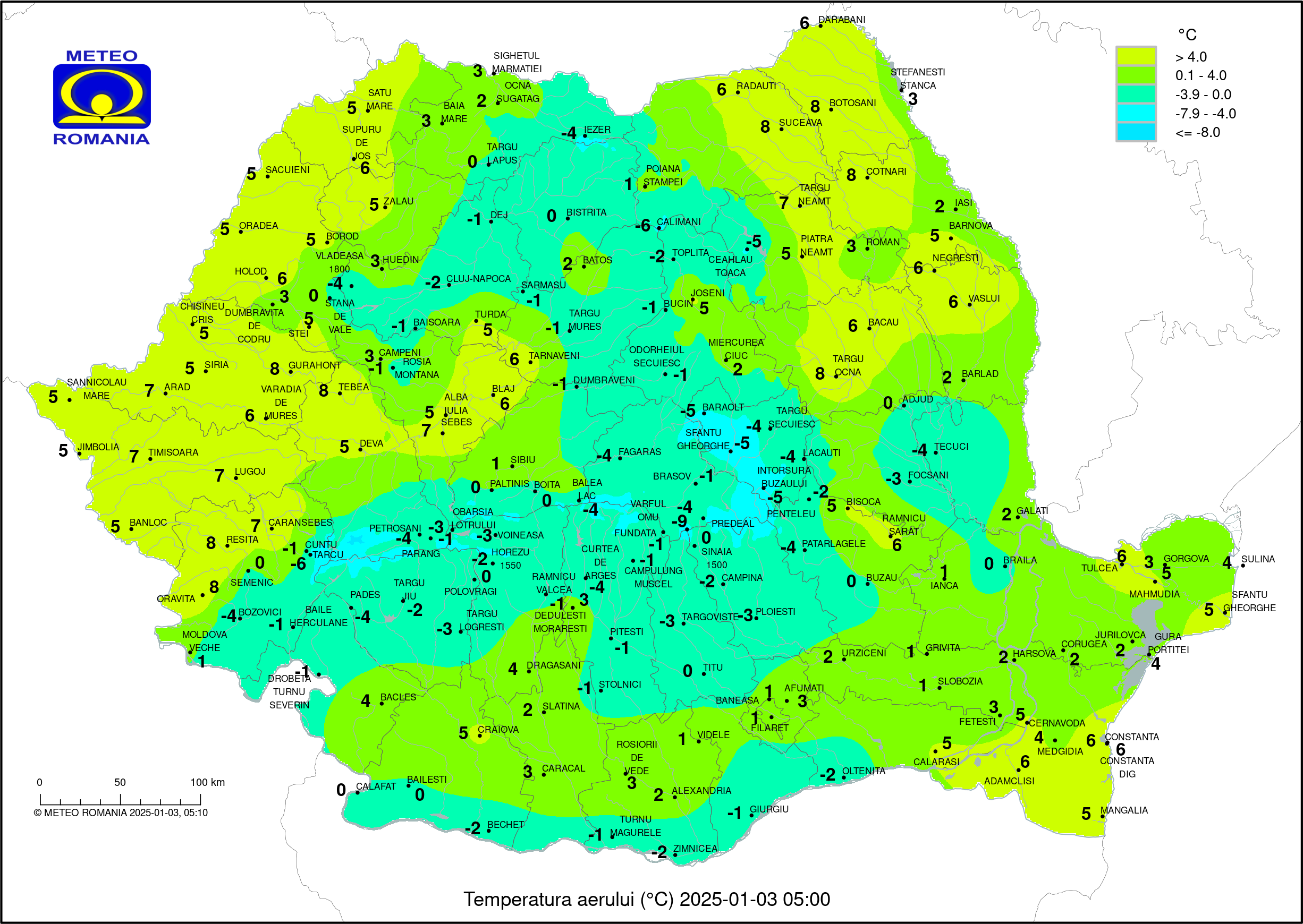 Vremea in Pitesti 2025.01.03