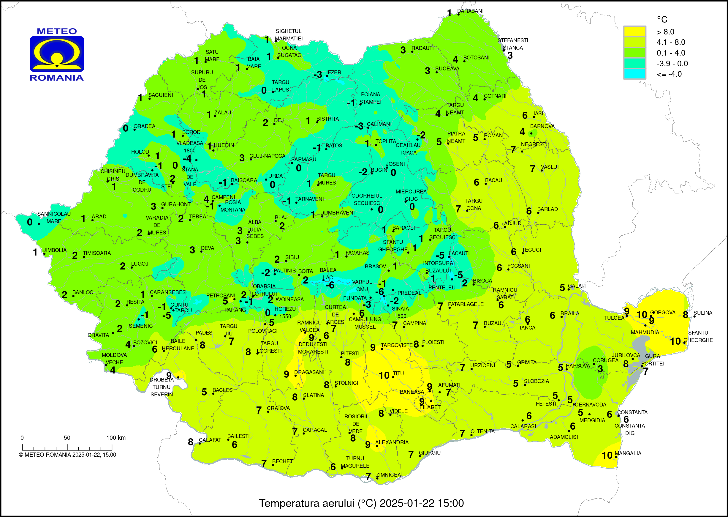 Vremea in Pitesti 2025.01.22