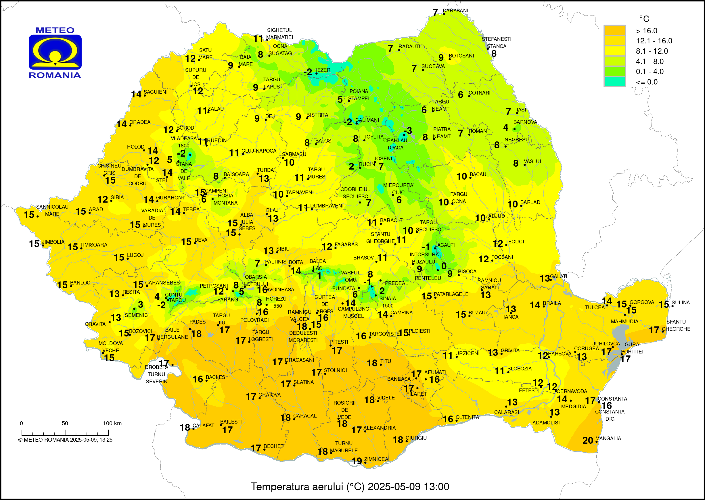 Vremea in Pitesti 2025.05.09