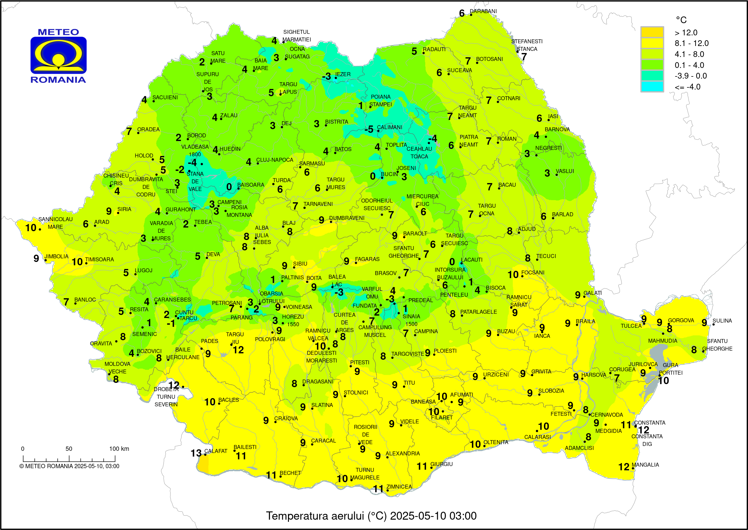 Vremea in Pitesti 2025.05.09