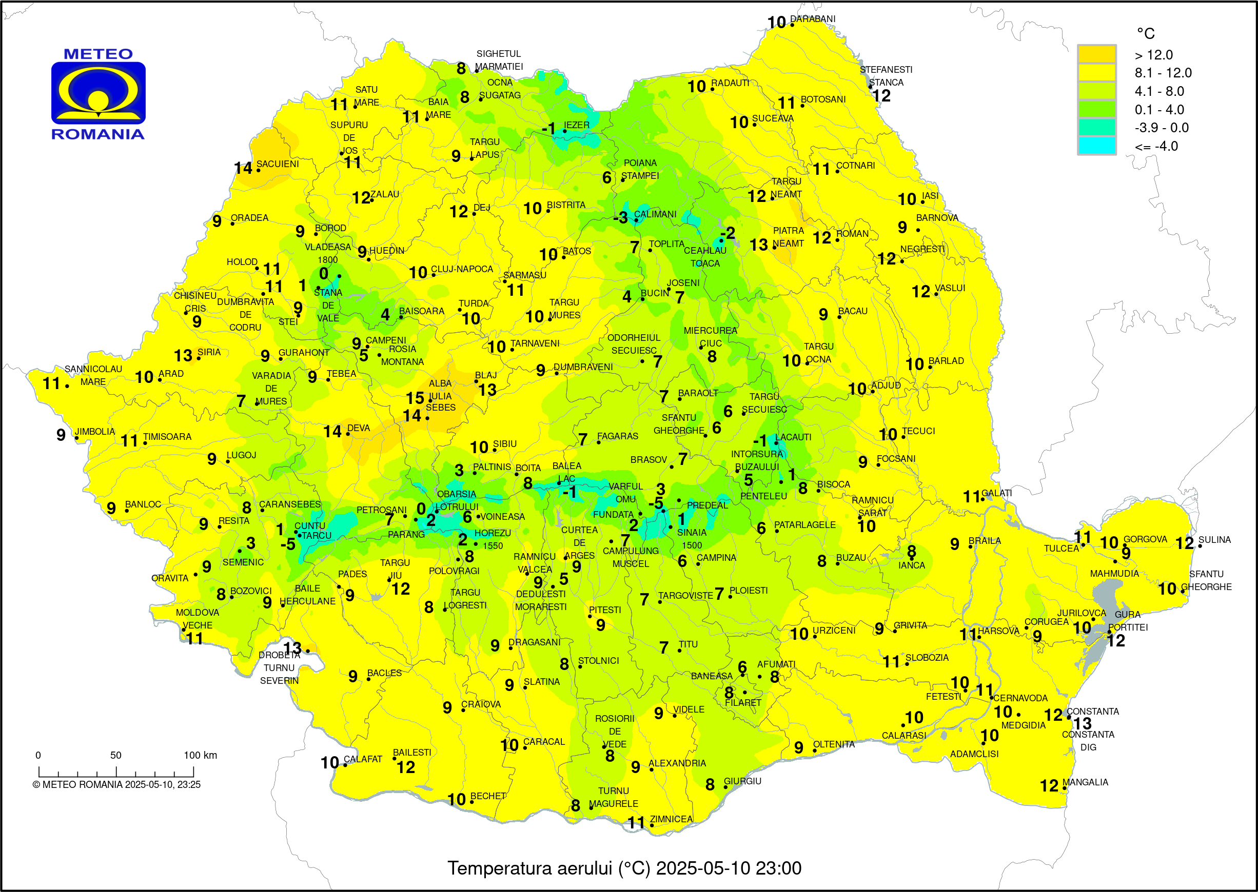 Vremea in Pitesti 2025.05.09